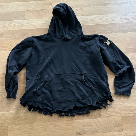 LF The Brand distressed black hoodie Size M - Picture 1 of 6